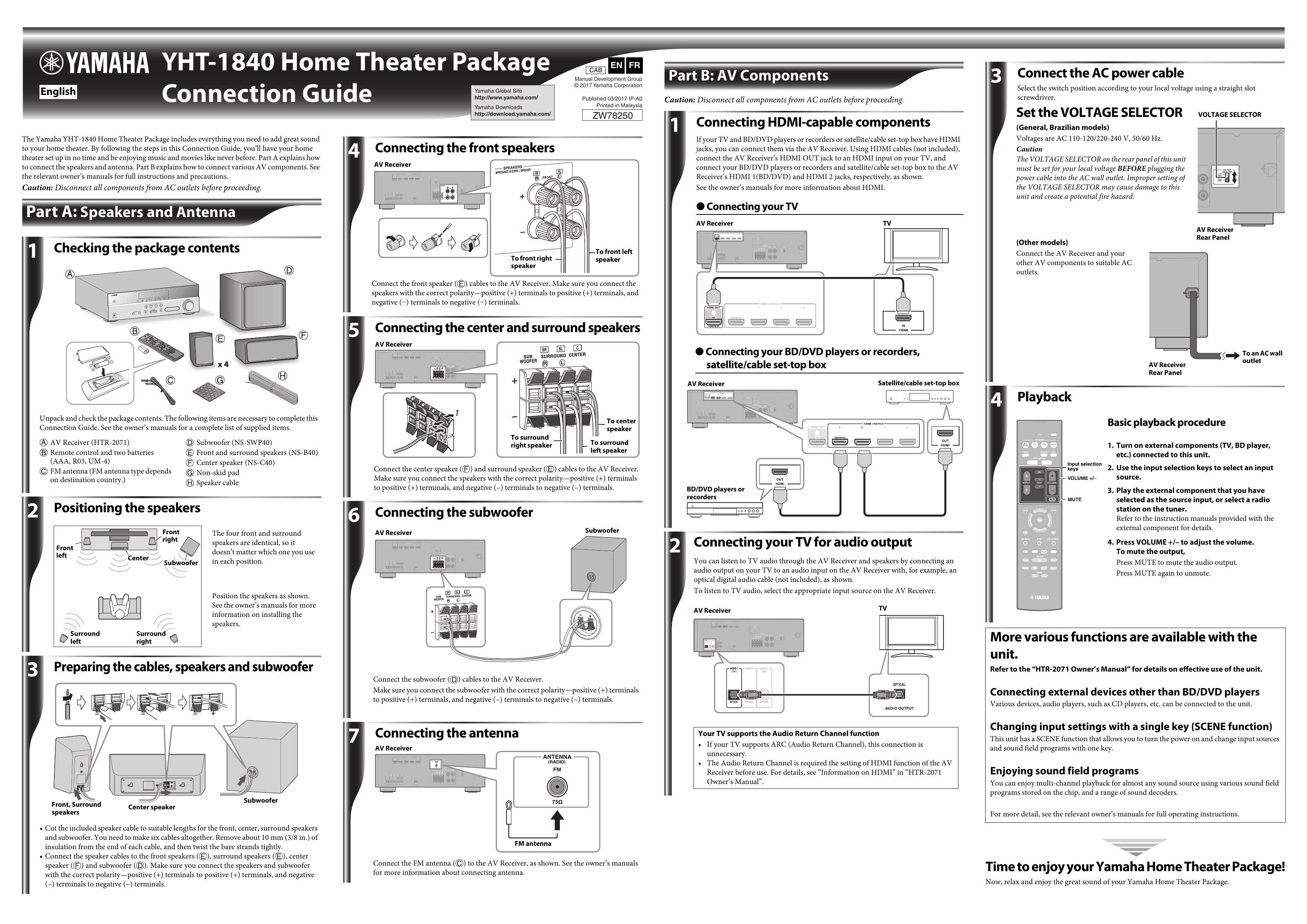 Yamaha YHT-1840 User guide | Manualzz