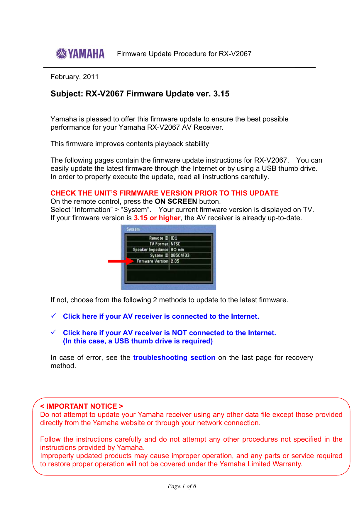 yamaha firmware