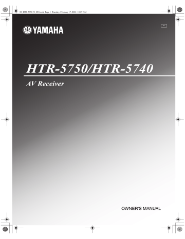 Yamaha HTR-5740 Manual | Manualzz