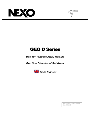 Yamaha NEXO GEO D 取扱説明書 | Manualzz