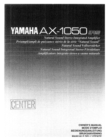 Yamaha AX-1050 OWNER'S MANUAL | Manualzz