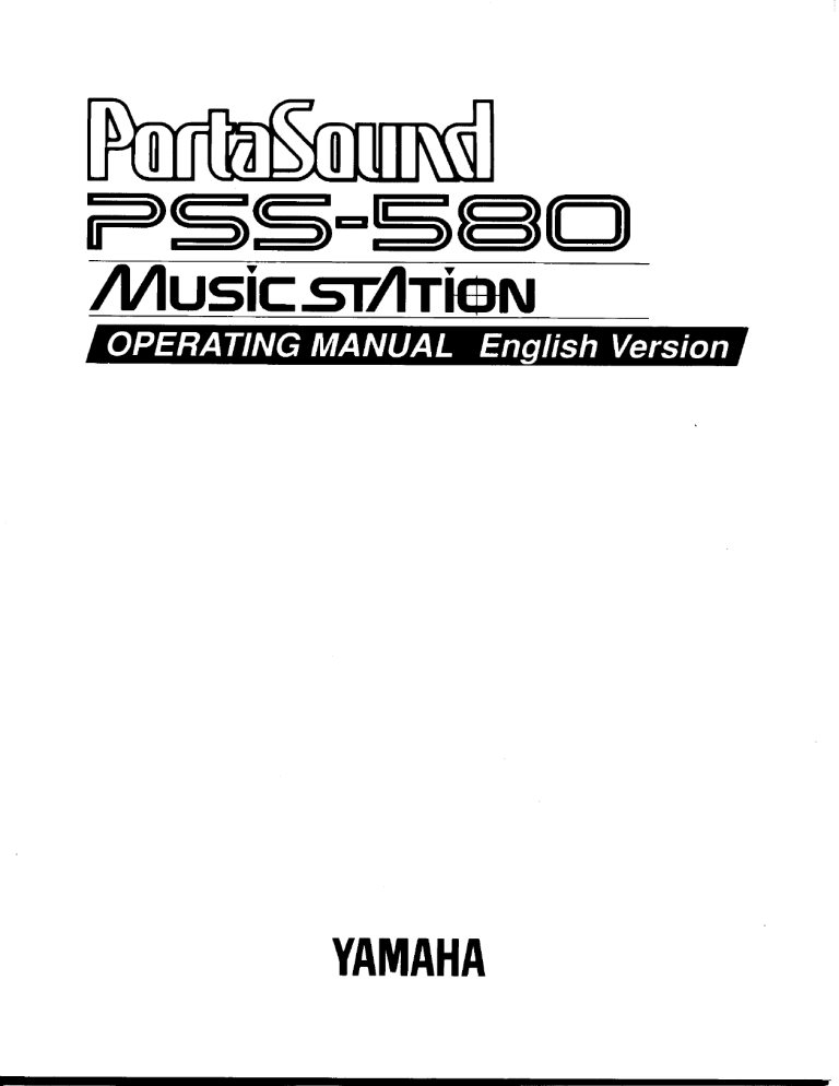 Yamaha Pss 580 Owner S Manual Manualzz