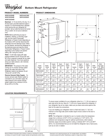 wrf535swhz dimensions