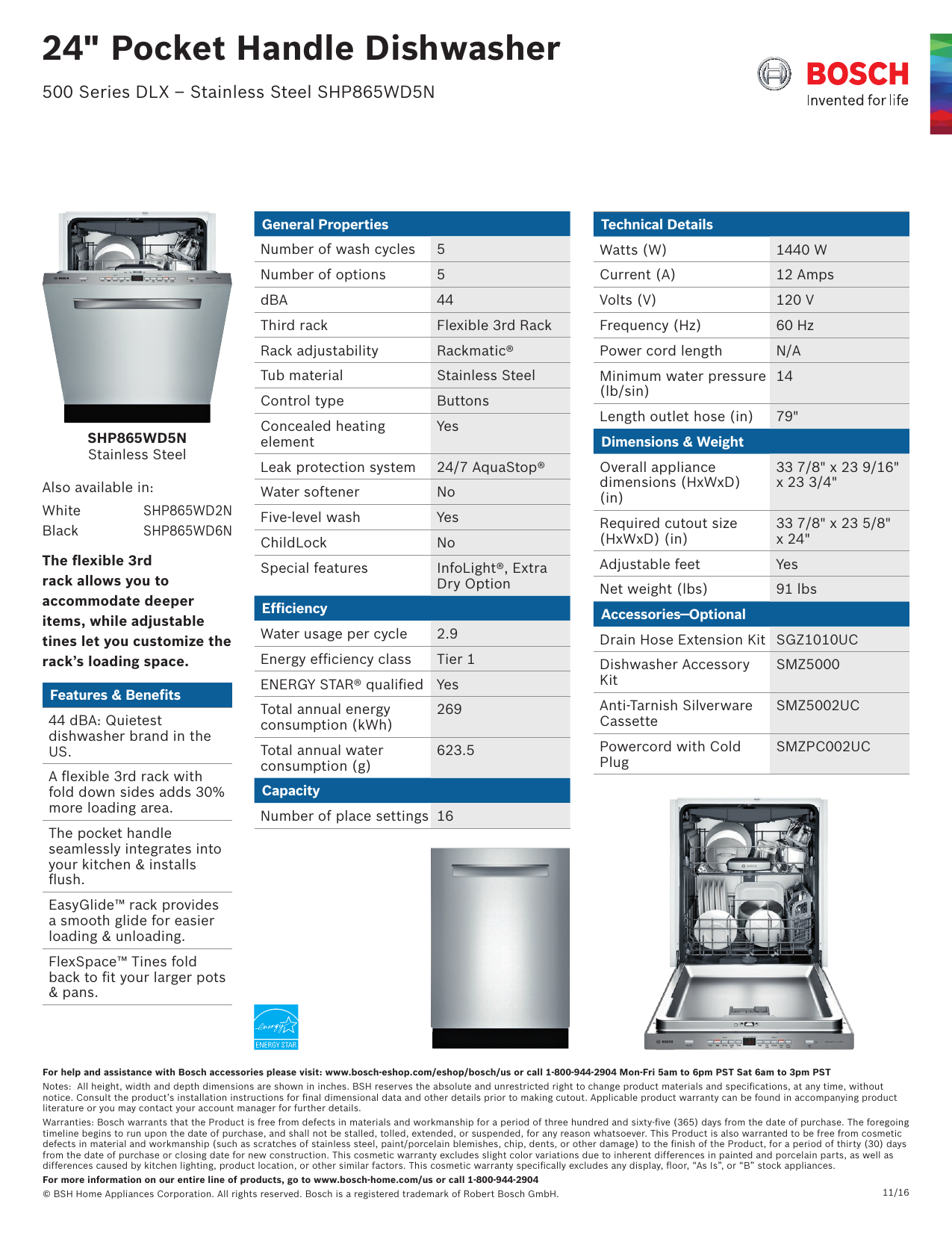 Bosch sale dishwasher shp865wd5n