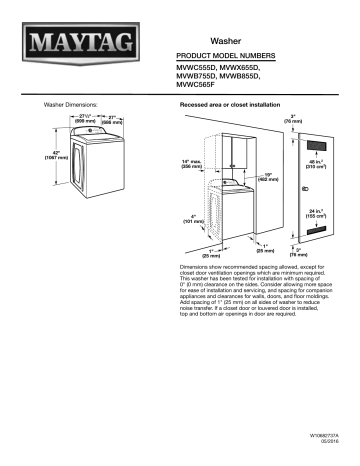 Maytag Washer Mvwc565fw3 Manualnull