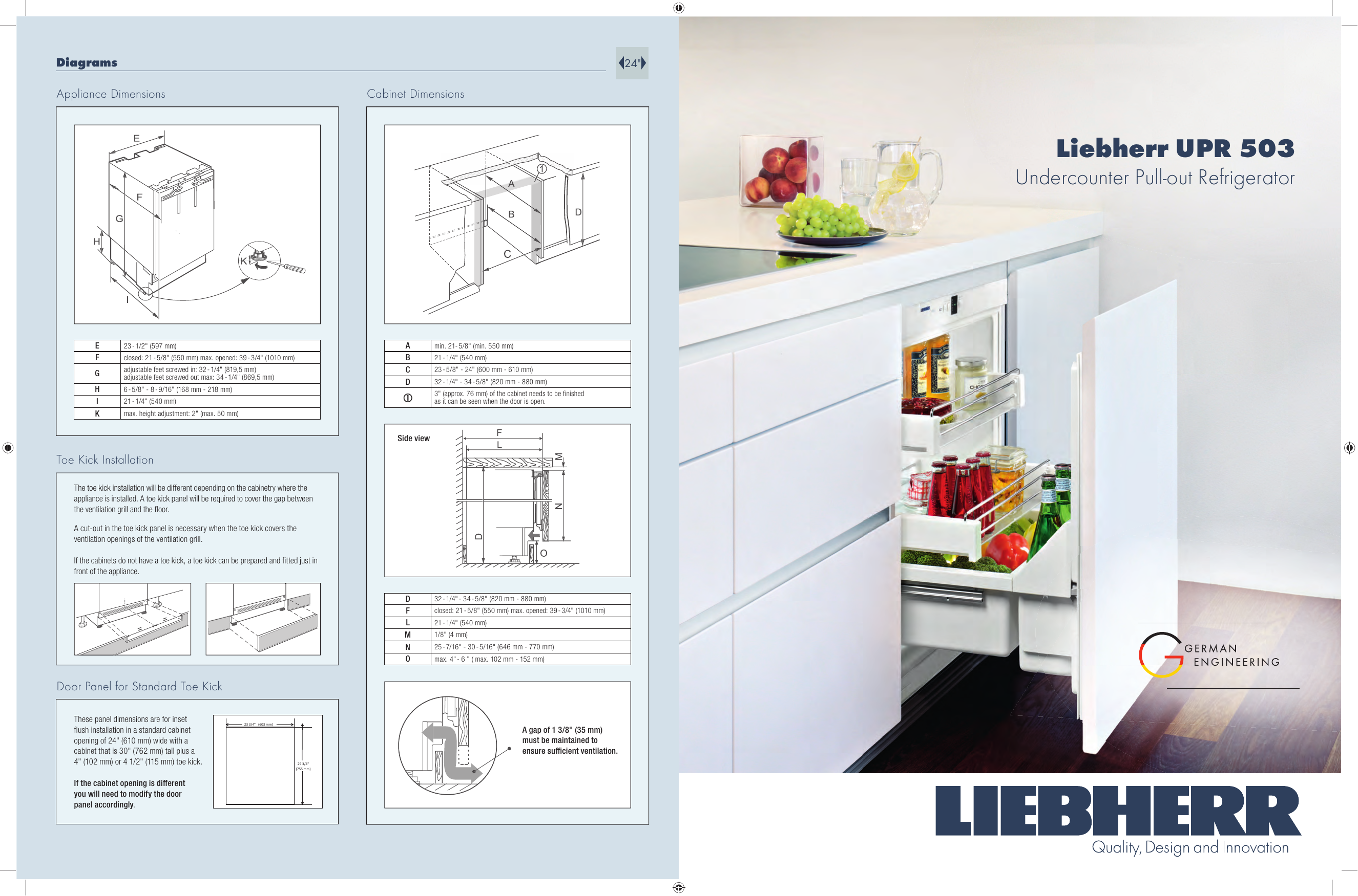 Liebherr Hc2060 36 Built In Bottom Freezer Refrigerator With 19 4 Cu Ft Capacity Adjustable Glass Shelves Full Width D Bottom Freezer Refrigerator