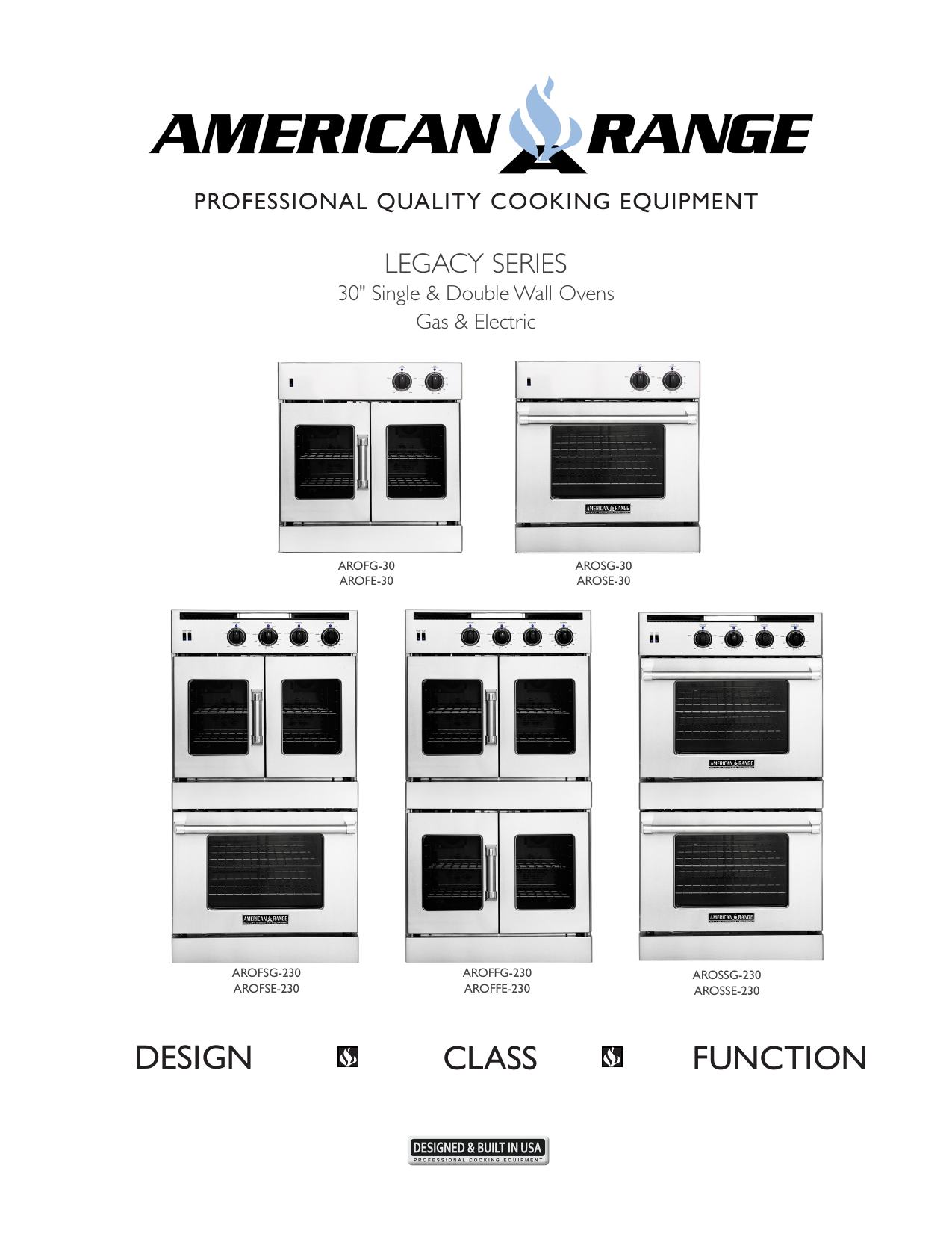 American Range SEF30 Legacy Series 30 inch Stainless Steel Electric Single Wall French Door Oven