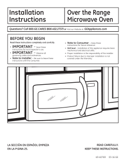 GE Profile PVM9179DKWW - Installation Instructions, Owner's manual