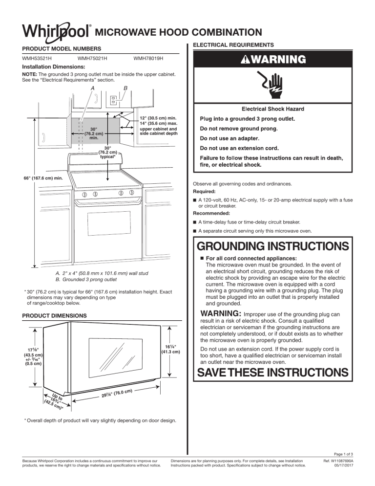 Whirlpool WMH78019HZ User manual | Manualzz