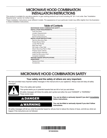 Whirlpool WMH78019HZ Installation Instructions | Manualzz