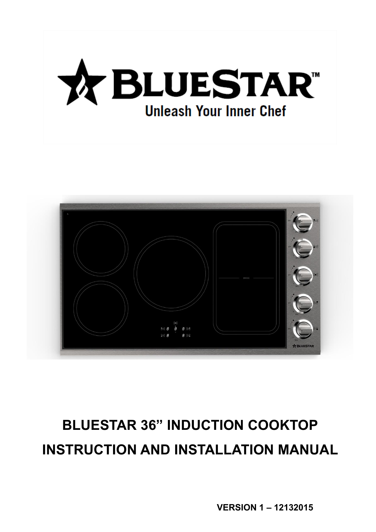 BlueStar 36 Induction Cooktop BSP36INDCKT