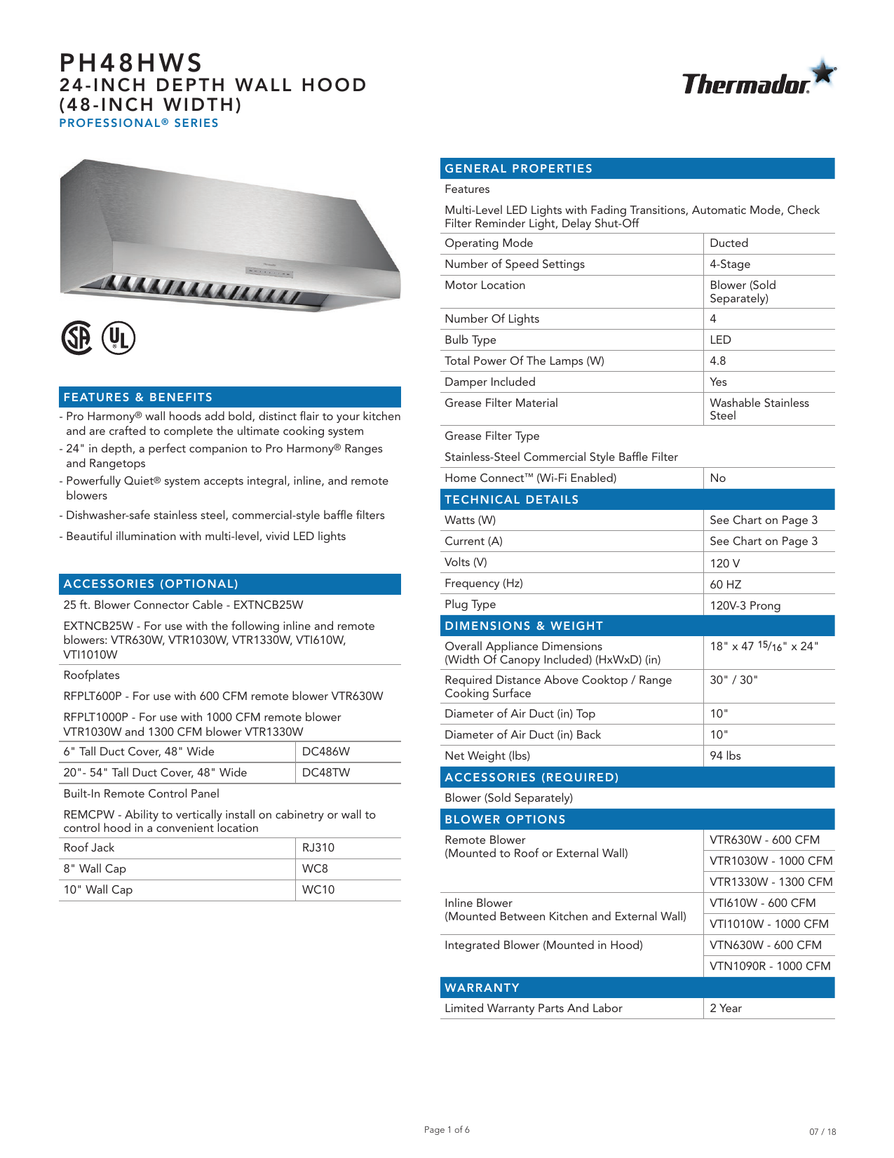 thermador ph48hws