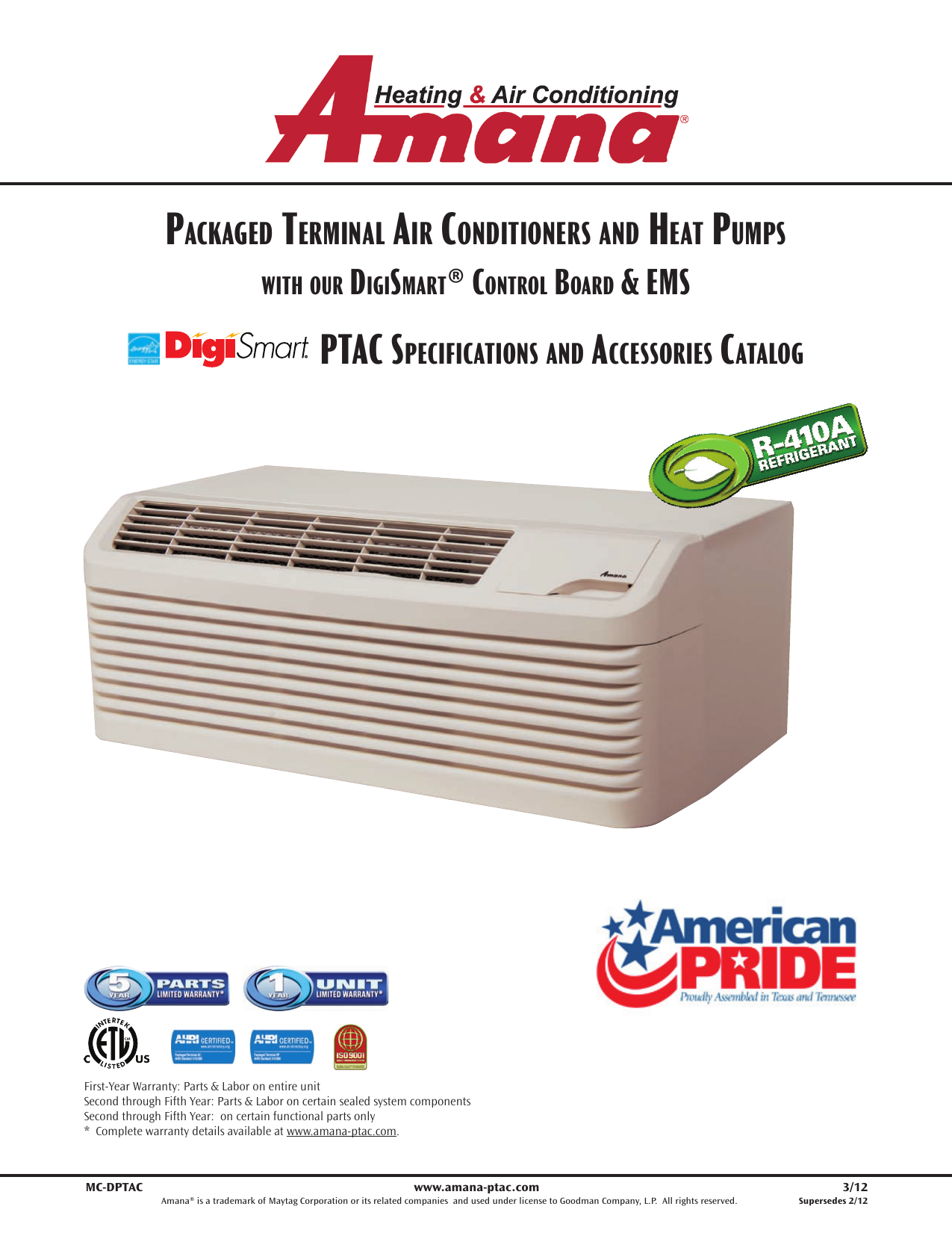 Amana heating and air conditioning parts