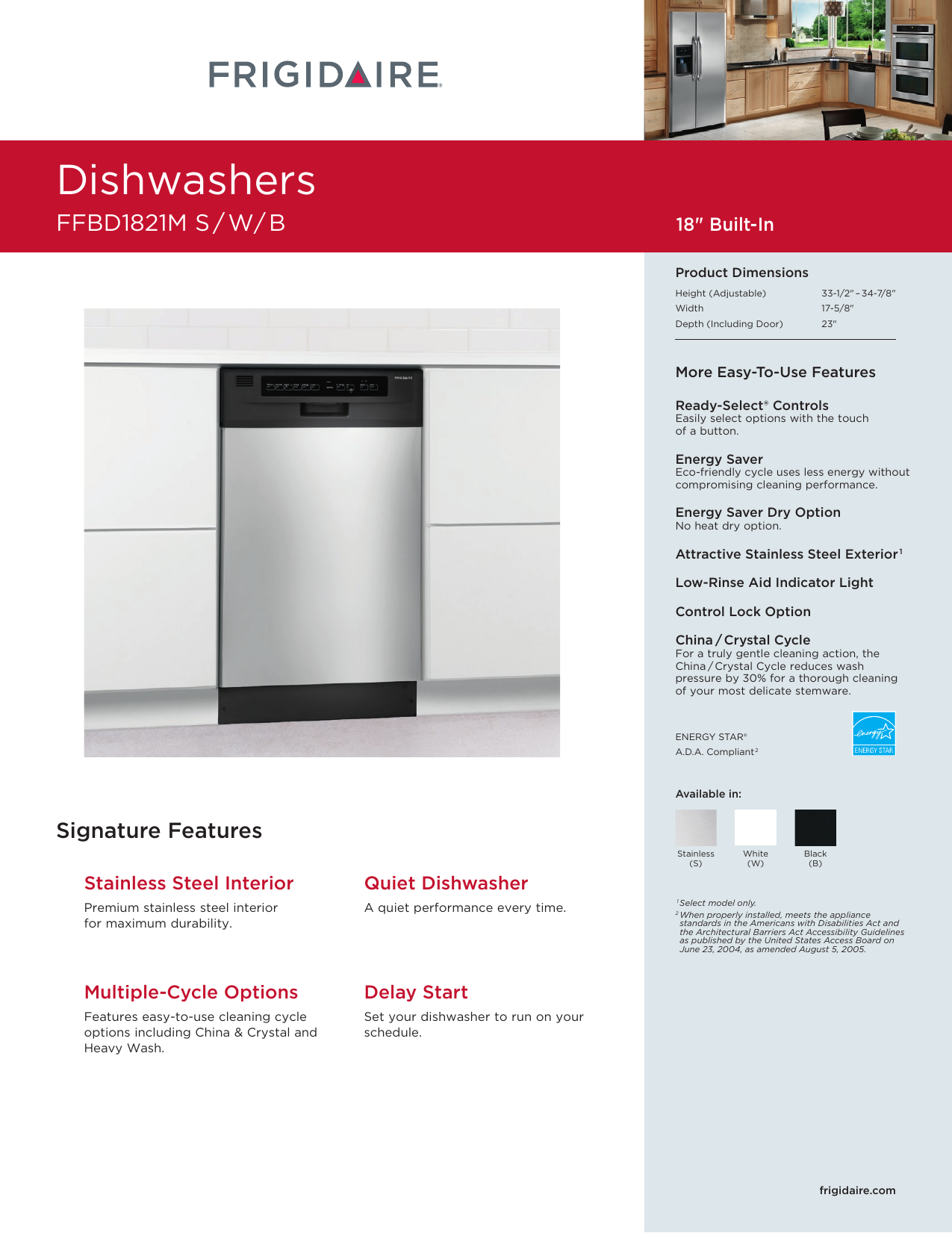 frigidaire ffbd1821ms