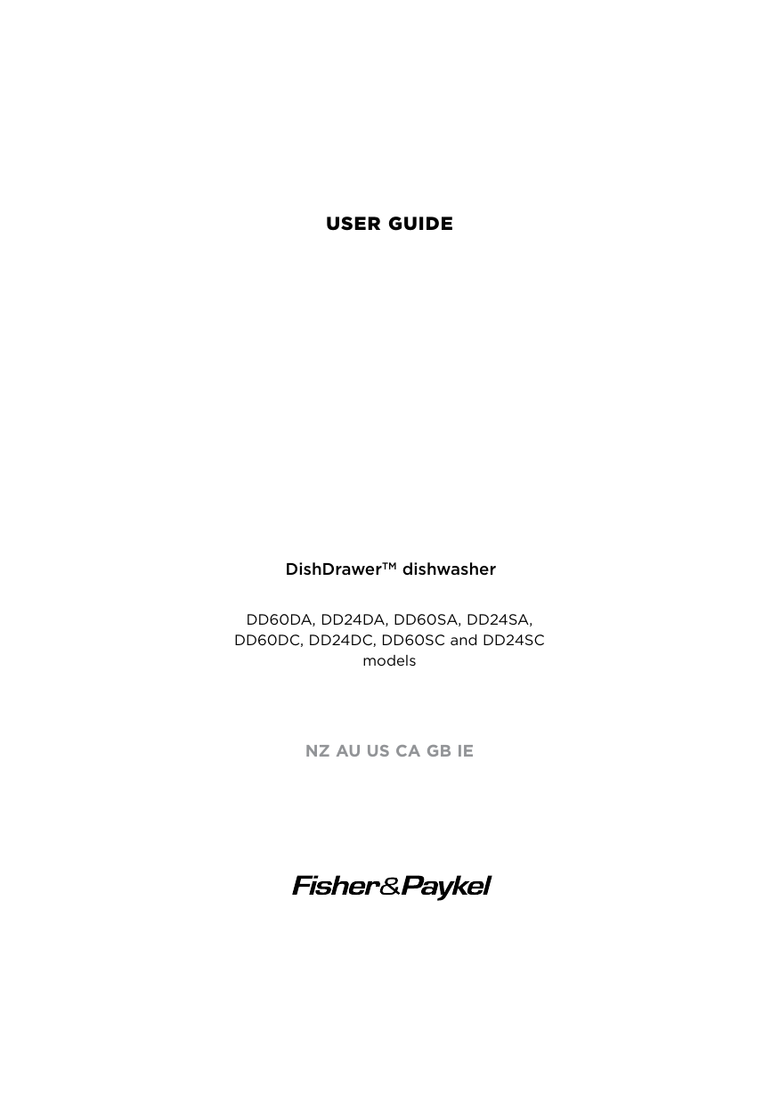 Fisher Paykel Dd24sax9 User Guide Manualzz
