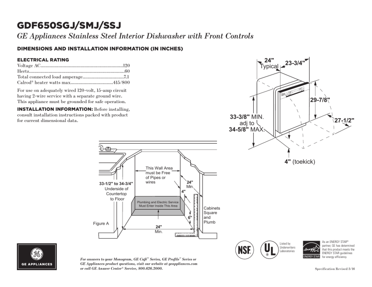 Ge Gdf650ssjss Specification Manualzz