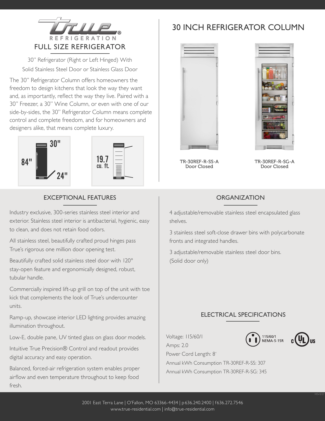 True Residential Tr 30 Ref R Sg A Spec Sheet Manualzz