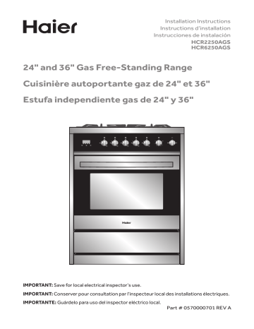 Haier HCR2250AGS Installation Instructions | Manualzz