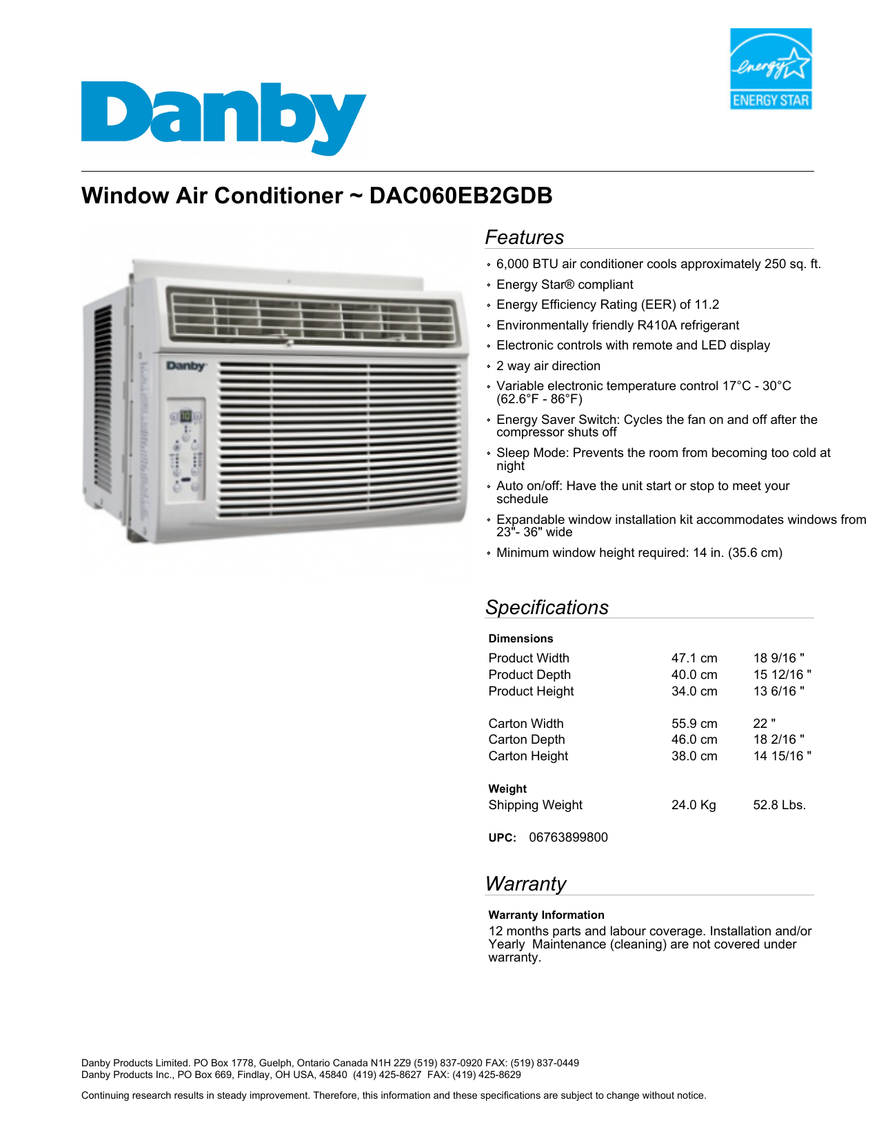 Danby DIM1524W Spec Sheet Manualzz v9306.1blu.de