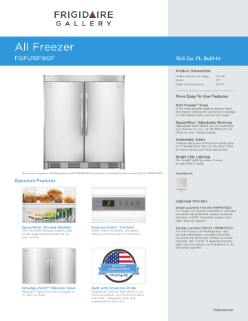 Frigidaire FGFU19F6QF Product Specifications Sheet (English) | Manualzz