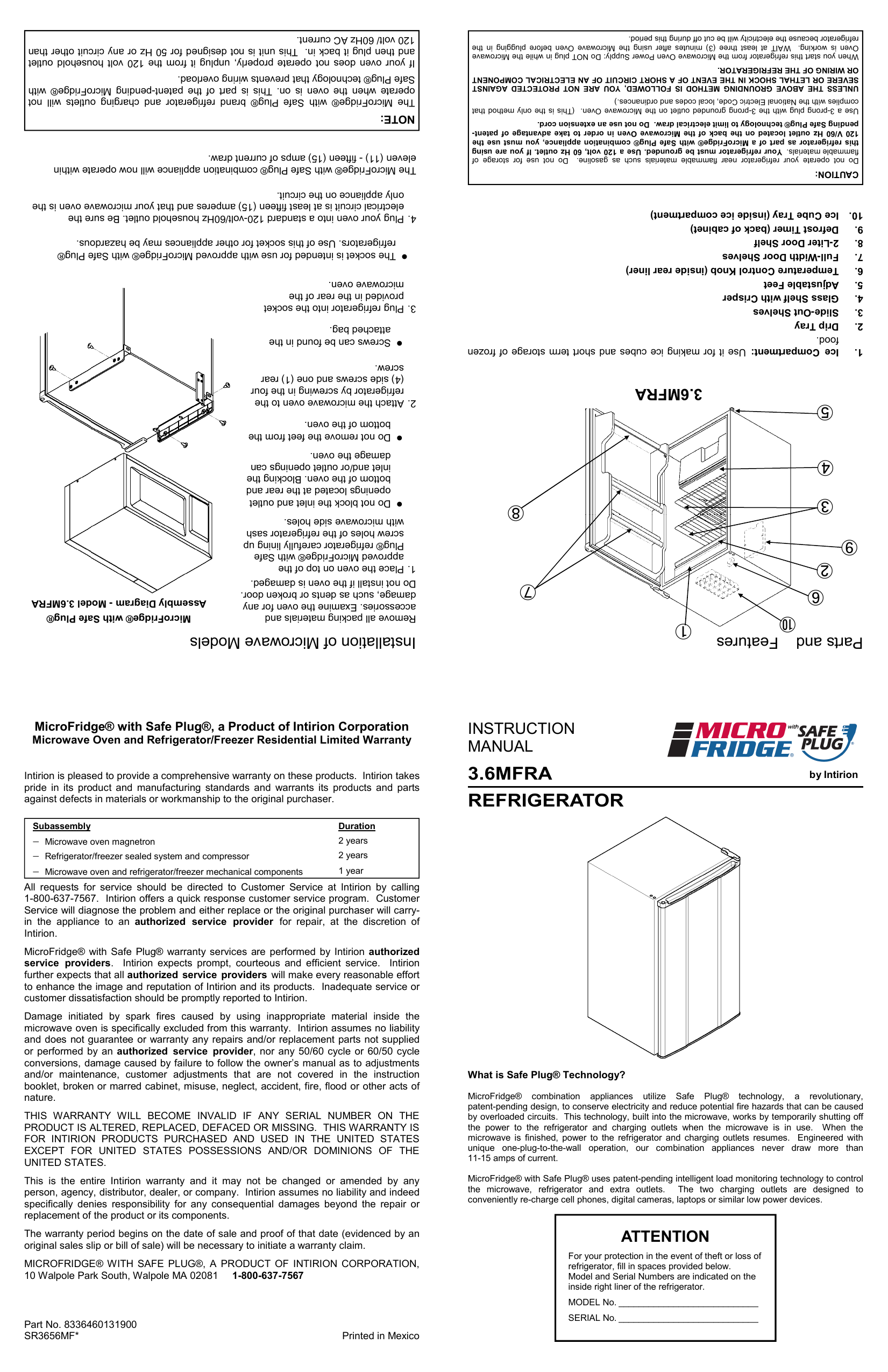 Microfridge 3 6mf4ra Instruction Manual Manualzz