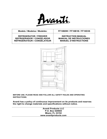 Avanti Ff10b3s Installation Instructions Manualzz