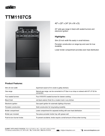 Summit TTM1107CS Brochure | Manualzz