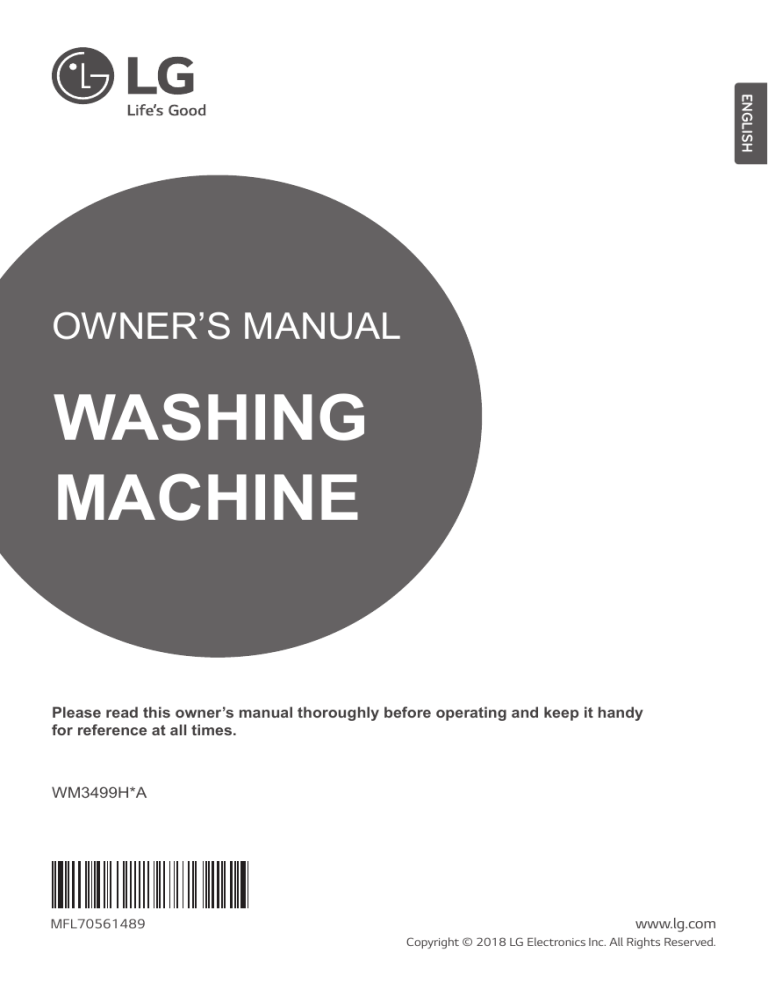 LG WM3499HVA Owner's manual | Manualzz