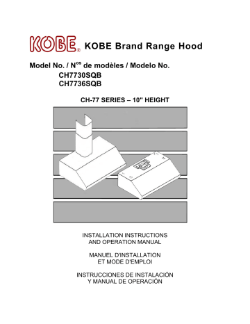 Kobe CH7730SQB Manual- | Manualzz