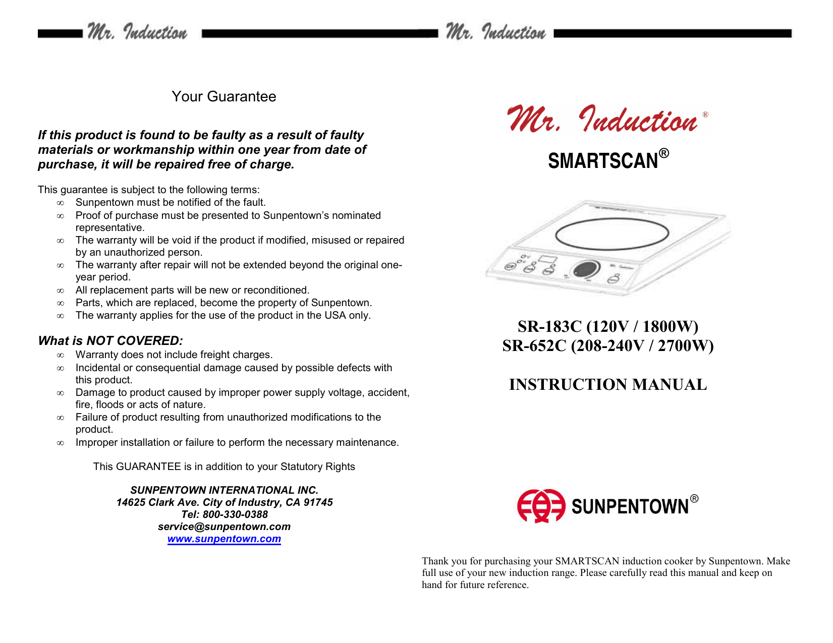 Sunpentown Sr183c Instructions Manual Manualzz Com