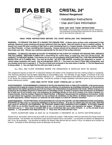 Faber CRIS24SS300 Instruction Guide | Manualzz