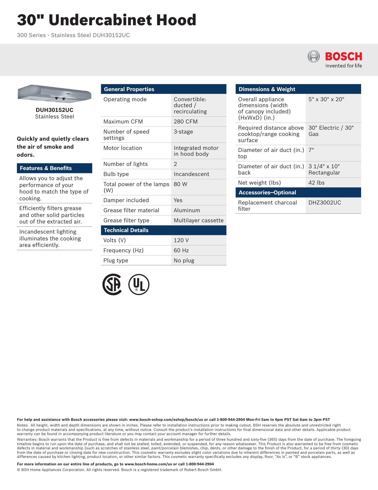 Bosch Bsduh30152uc Download Product Information Manualzz Com