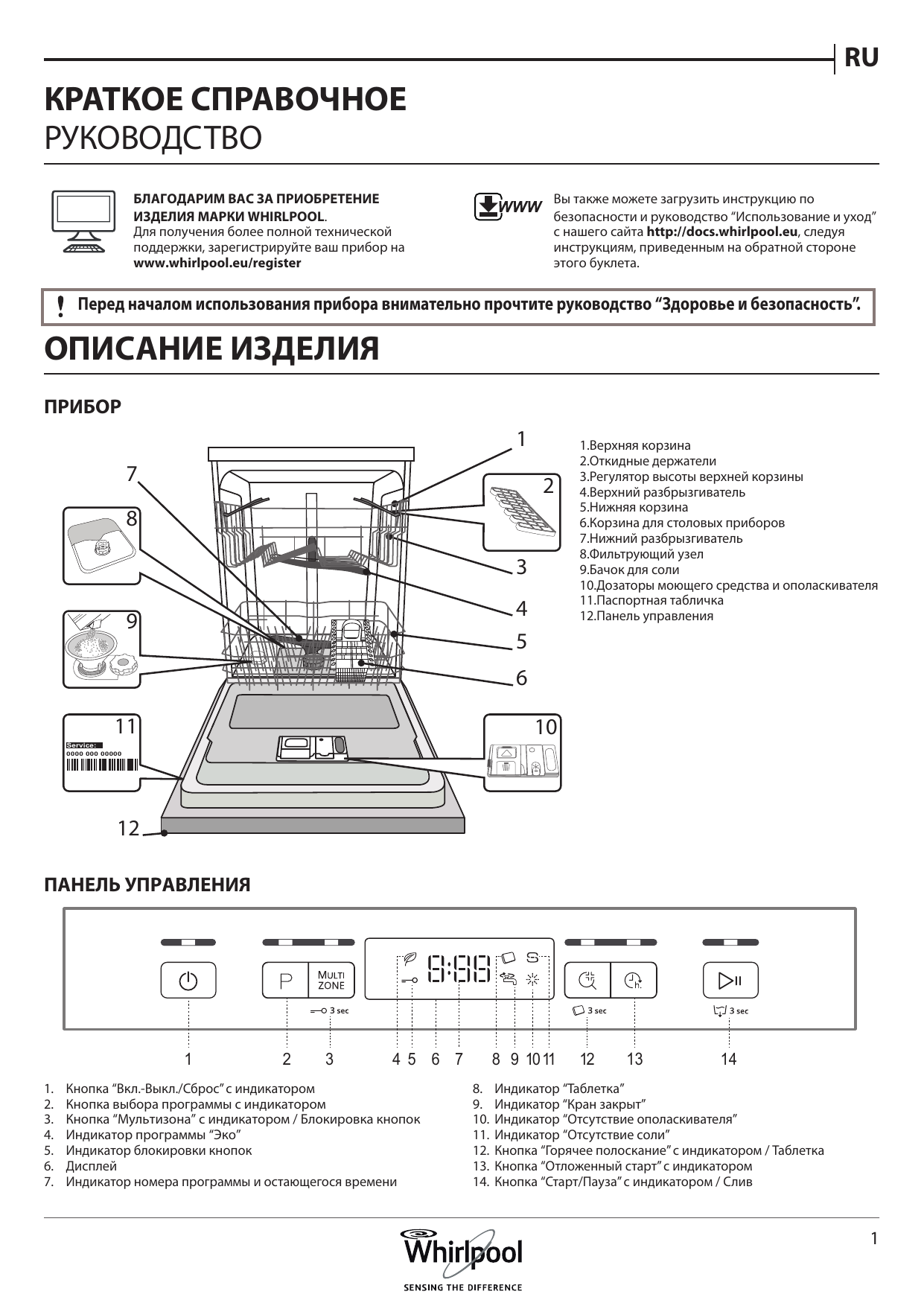 Whirlpool WFC 3C26 Руководство пользователя | Manualzz