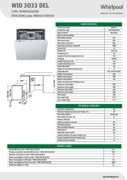 Whirlpool WIO 3O33 DEL - Owner's manual, Product information, Safety guide,  User manual | manualzz.com