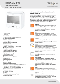 Whirlpool MAX 39 FW - Owner's manual, User guide, User manual | manualzz.com