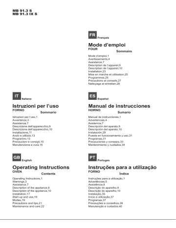 Ariston MB 91.3 IX S Manual de usuario | Manualzz