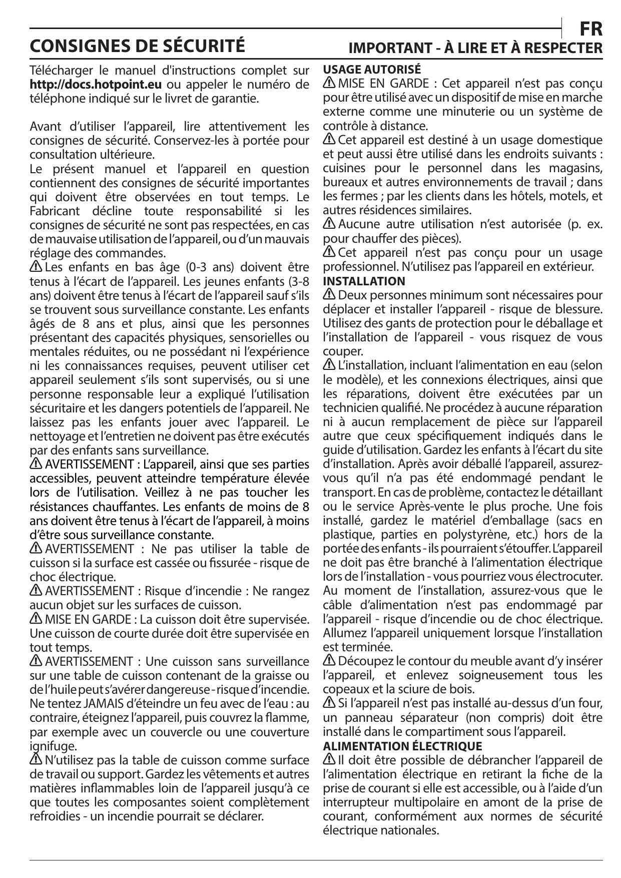 HOTPOINT/ARISTON HR 631 C Manuel utilisateur | Manualzz