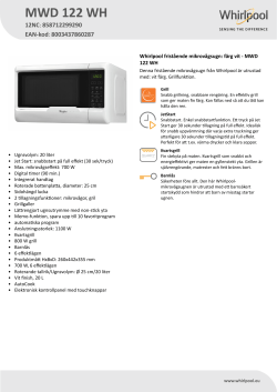 Whirlpool MWD 122 WH - Owner's manual, User guide, User manual |  manualzz.com