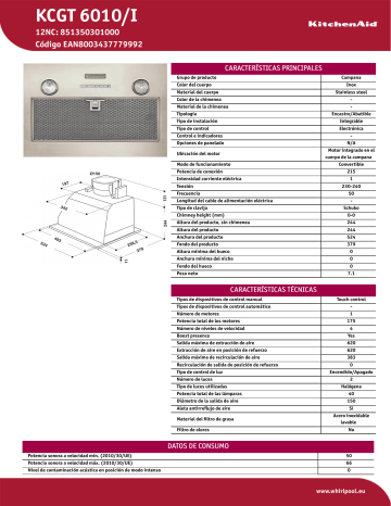 Whirlpool KCGT 6010/I Product data sheet | Manualzz