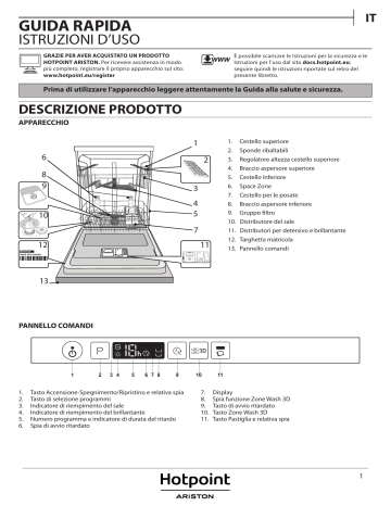 Hotpoint - Lavastoviglie da incasso 60 cm HKIO 3T1239 W E 