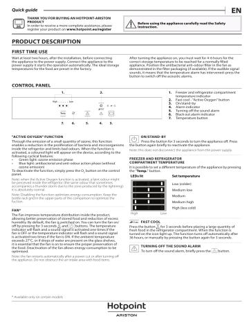 HOTPOINT/ARISTON BCB 4010 AA E O3 Setup and user guide | Manualzz