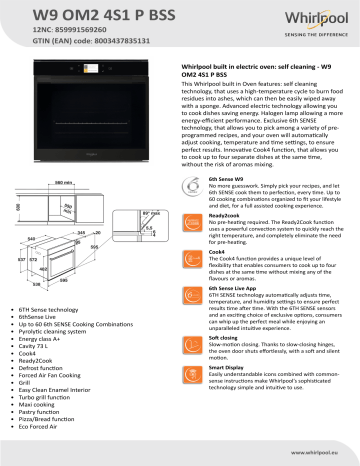 Whirlpool W9 OM2 4S1 P BSS Product data sheet | Manualzz