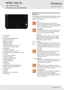 Microonde Whirlpool MWF426SL : : Home & Kitchen