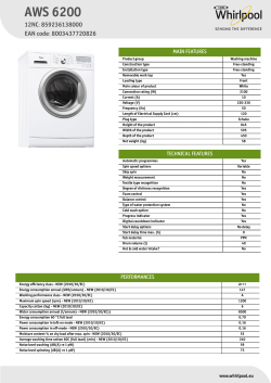 Whirlpool AWS 6200 - Owner's manual, Product information, User guide, User  manual | manualzz.com