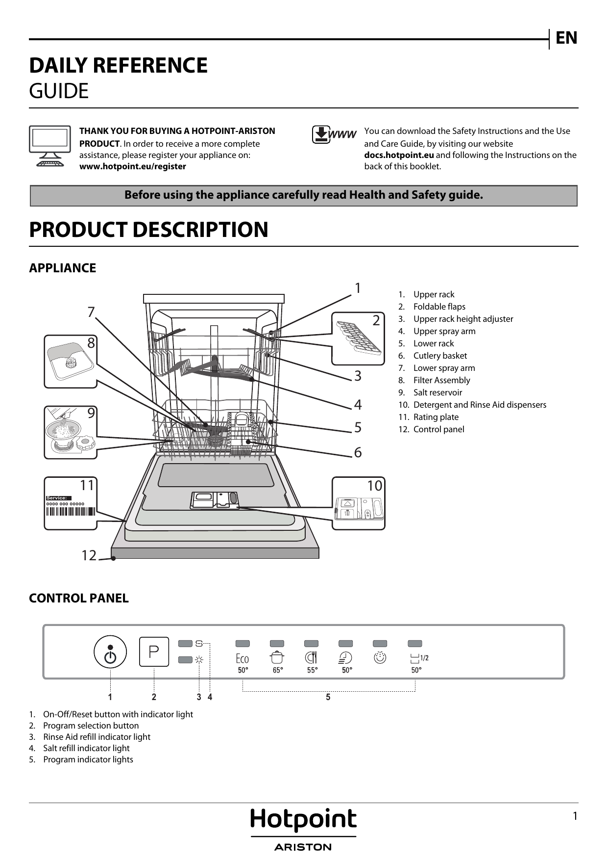 HOTPOINT/ARISTON HRIE 2B19 Setup and user guide | Manualzz