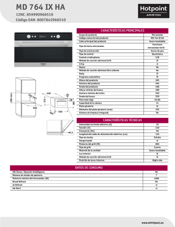 Whirlpool MD 764 IX HA Product data sheet | Manualzz