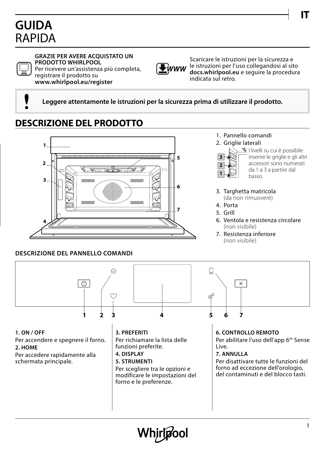 Whirlpool W9I ME250 Manuale utente | Manualzz