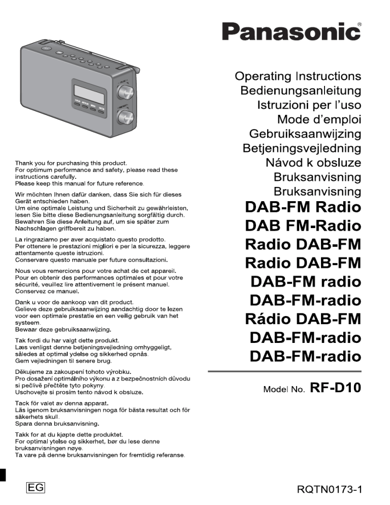 Panasonic Rfd10eg Operating Instructions Manualzz