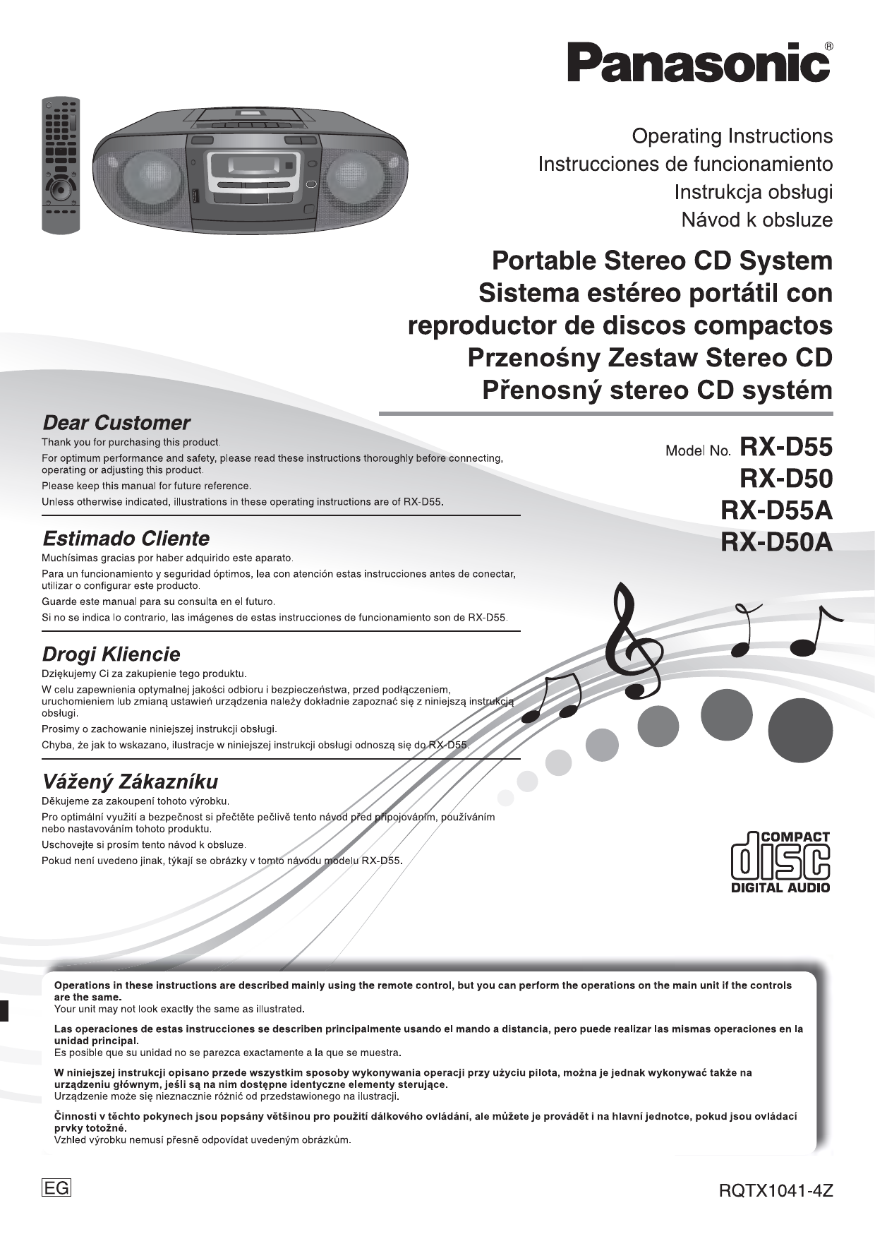 Panasonic Rxd55aeg Operating Instructions Manualzz