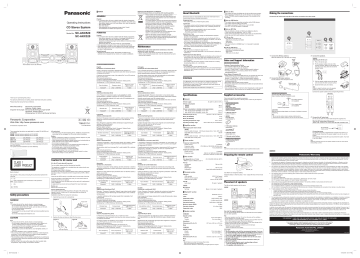 Panasonic Scakx320e Operating Instructions Manualzz